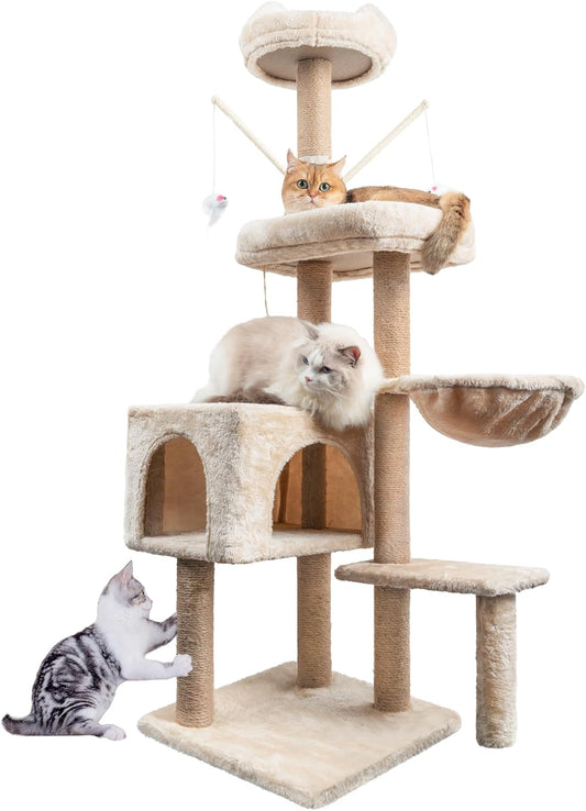 Arbre à Chat Stable - 145cm - 7 Poteaux en Sisal