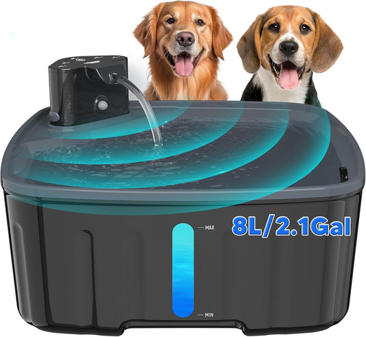 Fontaine à Eau Sans Fil - Capteur de Mouvement - Grande Capacité 8L