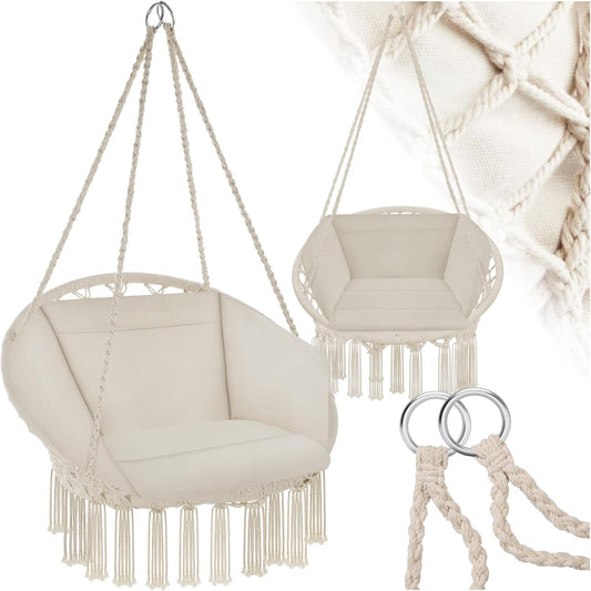 Fauteuil Suspendu Relax - Coton Confortable - Intérieur & Extérieur