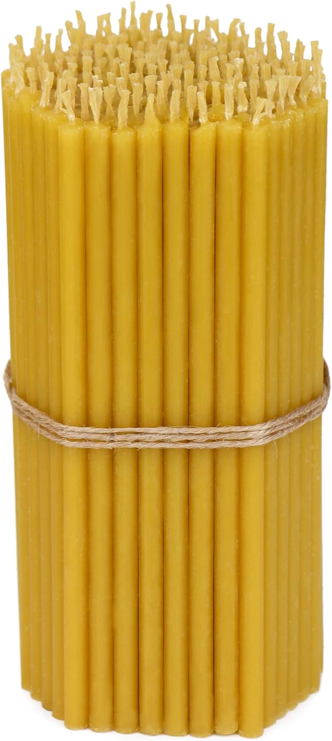Bougies d'Autel en Cire d'Abeille - Hauteur 155 mm - Diamètre 5,5 mm