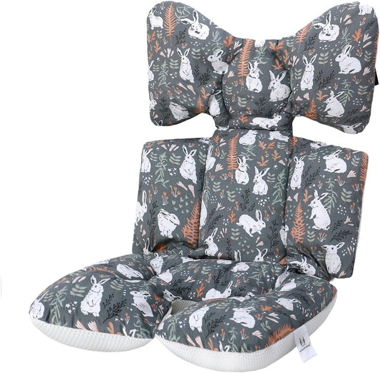Coussin de Siège Réversible - 100% Coton - Compatible Poussettes et Landaus