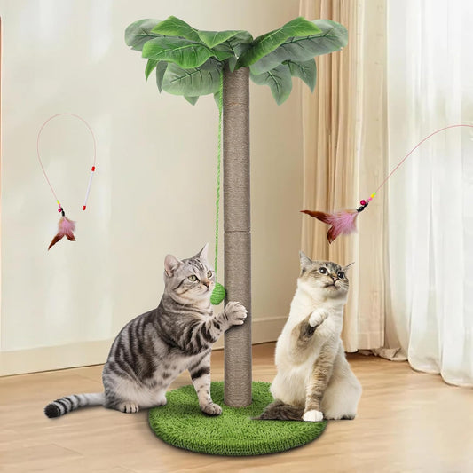Arbre à Chat - Griffoir Sisal Naturel - Feuilles Simulées 3D