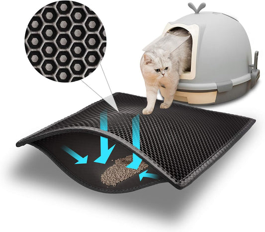 Tapis Litière Chat - Imperméable - Design Nid d'Abeille