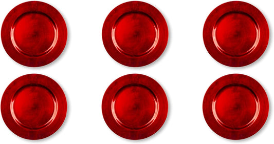 Sous-Plats Réutilisables - Lot de 6 - Rouge, 33 cm
