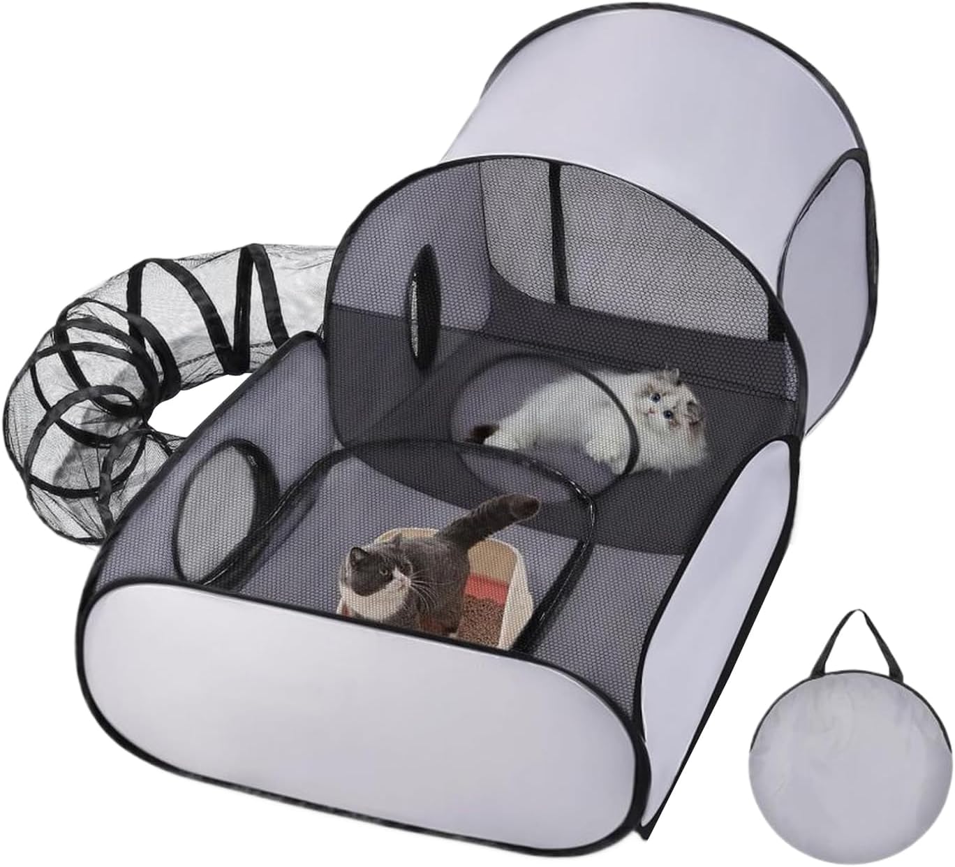 Parc Extérieur pour Chat - Design Portable - Tunnel d'Exploration