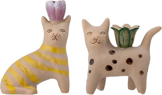 Bougeoirs Décoratifs - Set de 2 - Mamie Cat par Bloomingville