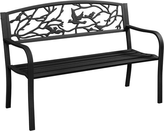 Banc de Jardin en Métal - Style Rétro - Fer Forgé Résistant