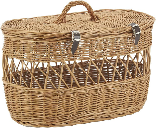 Panier de Transport en Osier - Pour Chats et Chiens - Dimensions 50x30x28 cm