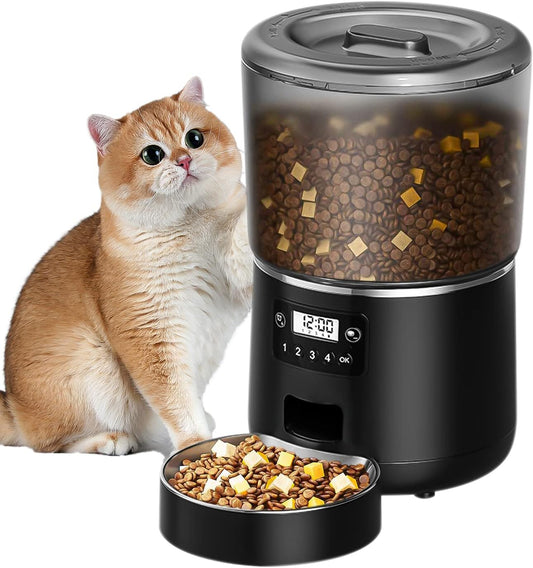 Distributeur Automatique de Croquettes - Grande Capacité 4L - Mode Double Alimentation
