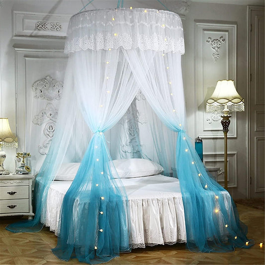 Moustiquaire de Lit - Design en Dentelle - Multicolore (Blue)