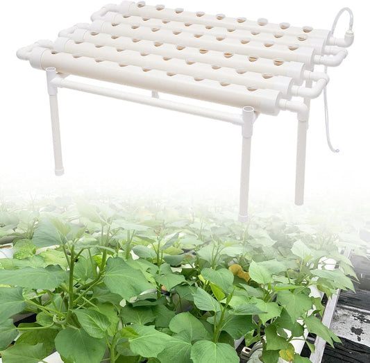 Kit Hydroponique - 54 Sites de Plantation - Système d'Irrigation en PVC