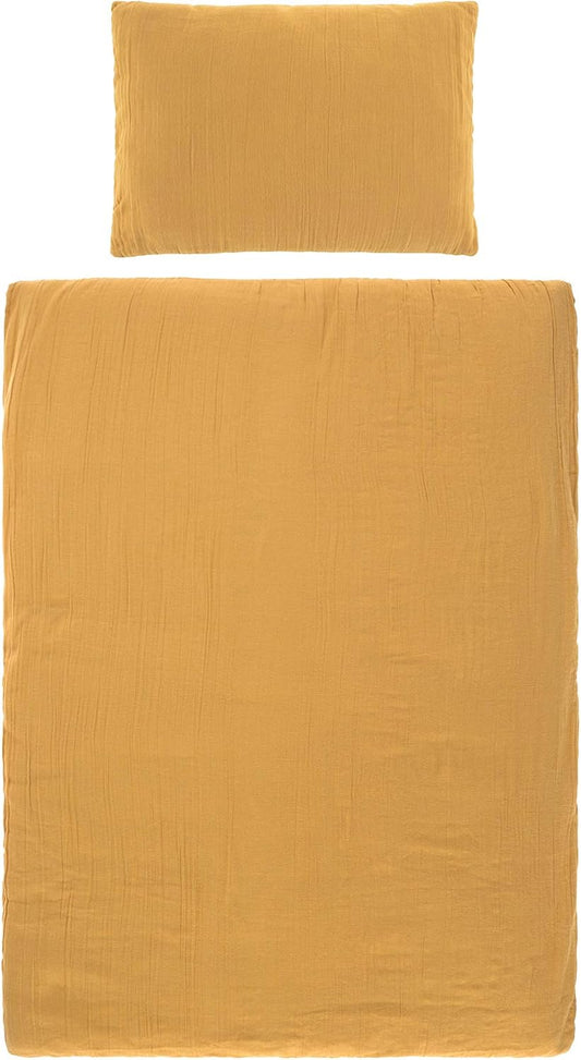 Housse de Couette Bébé - Coton Bio GOTS - Moutarde 100x140 cm