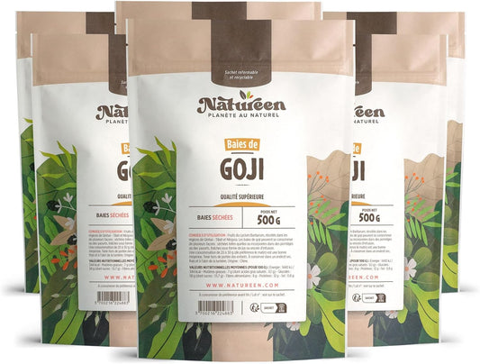 Baies de Goji Bio - Superfruit Riche en Nutriments - 6 Sachets ZIP 500g