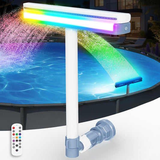 Fontaine de Piscine - Lumières LED Rechargeables - Télécommande Incluse