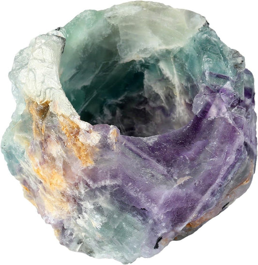 Porte Bougies en Fluorine - Cristal Guérison - Décoration Multiusage