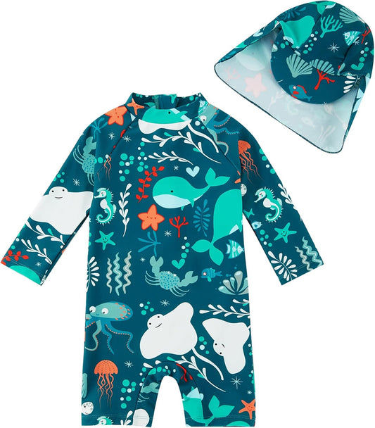 Maillot de Bain Une Pièce - Fermetures Éclair - Protection Solaire UPF 50+