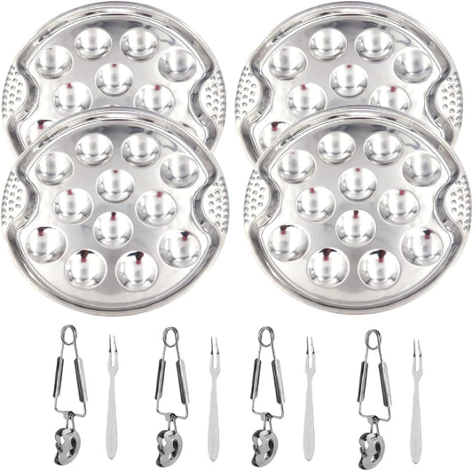 Assiette Escargot - Acier Inoxydable - 12 Trous