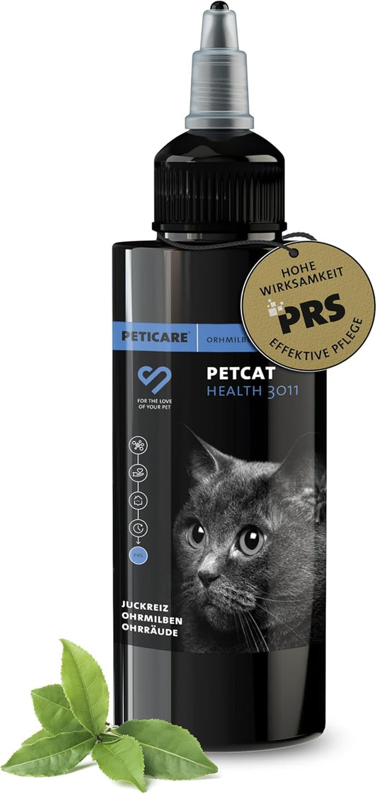 Traitement Anti-Acariens pour Chats - Soulage Inflammation - Nettoyant Auriculaire