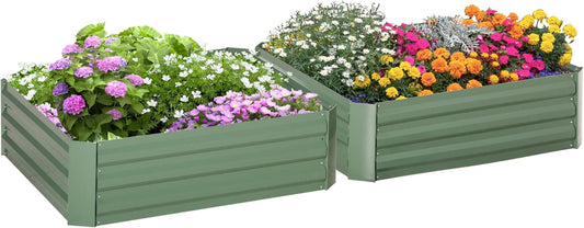 Carré Potager en Acier - Lot de 2 - 100x100x30 cm