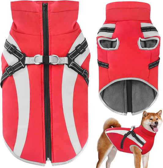 Manteau Imperméable pour Chien - Veste Chaude d'Hiver - Bandes Réfléchissantes