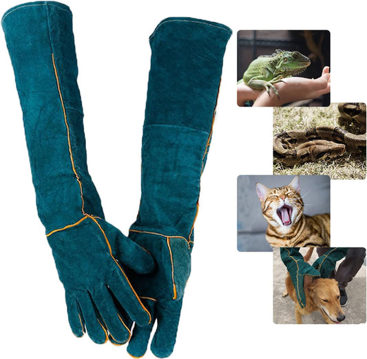 Gants de Protection Animale - Cuir Épais - Longueur 23 pouces