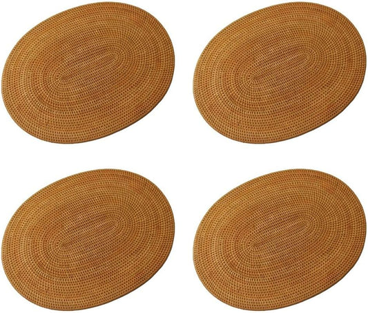 Sets de Table Ovales - Rotin Tissé - Résistant à la Chaleur