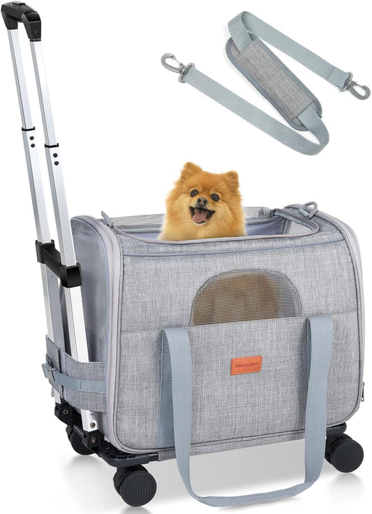 Sac de Transport pour Chat - Pliable - Roulettes Amovibles