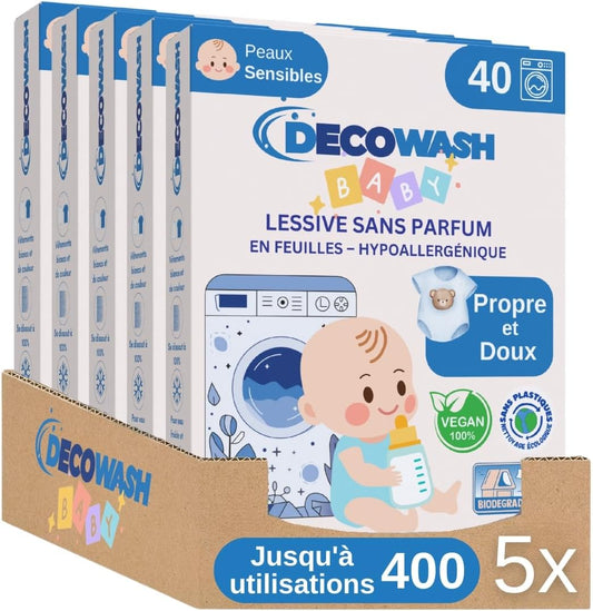 Lessive en Feuilles pour Bébé - Hypoallergénique - Écologique