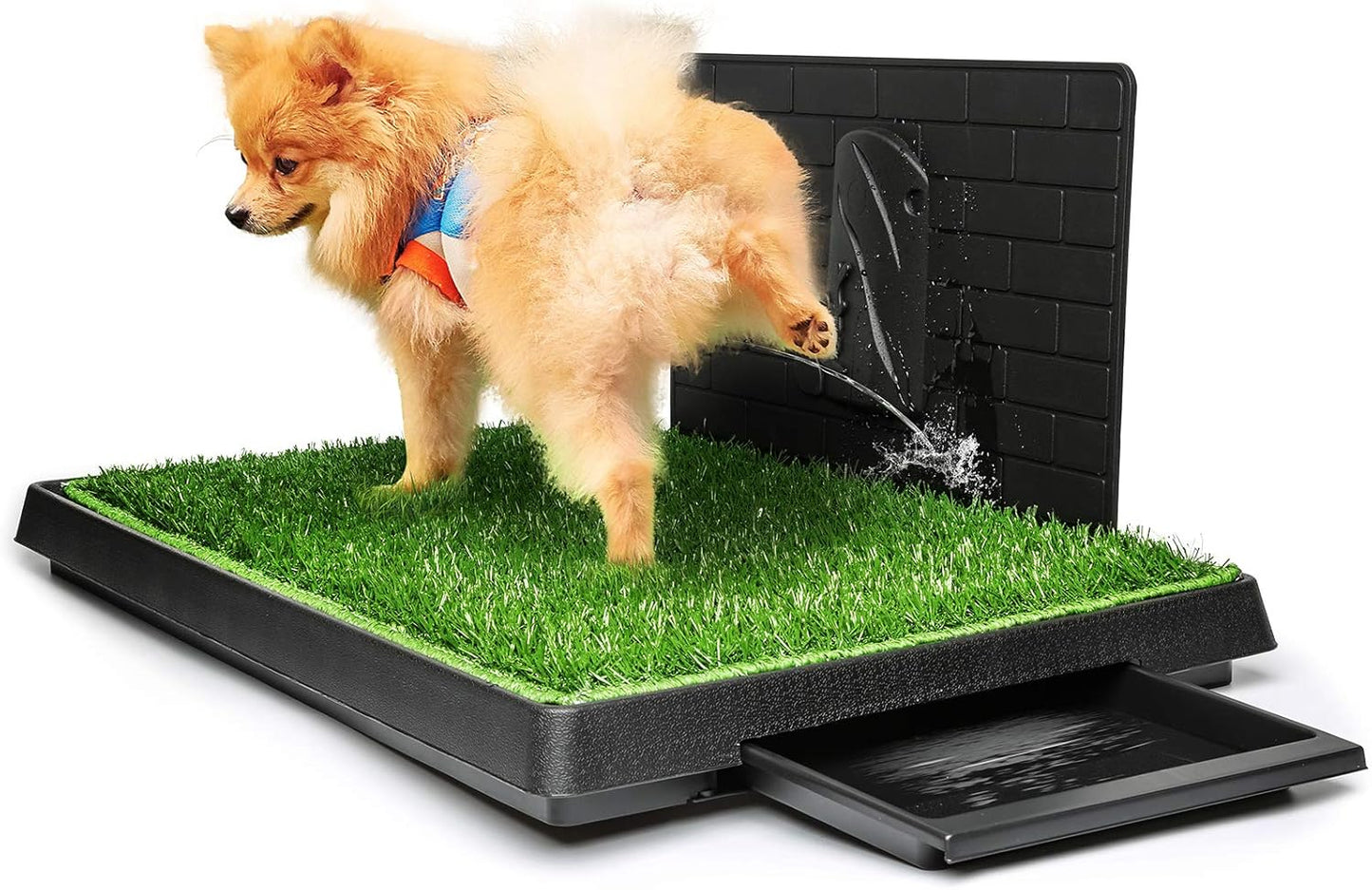 Tapis d'herbe pour Chien - Système en 3 Parties - 56 Trous de Drainage