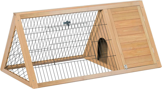 Clapier Triangulaire en Bois - Double Porte - Enclos Extérieur