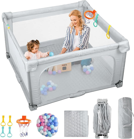 Parc Bébé Pliable - Sécurité Métallique - Tissu Oxford 210D