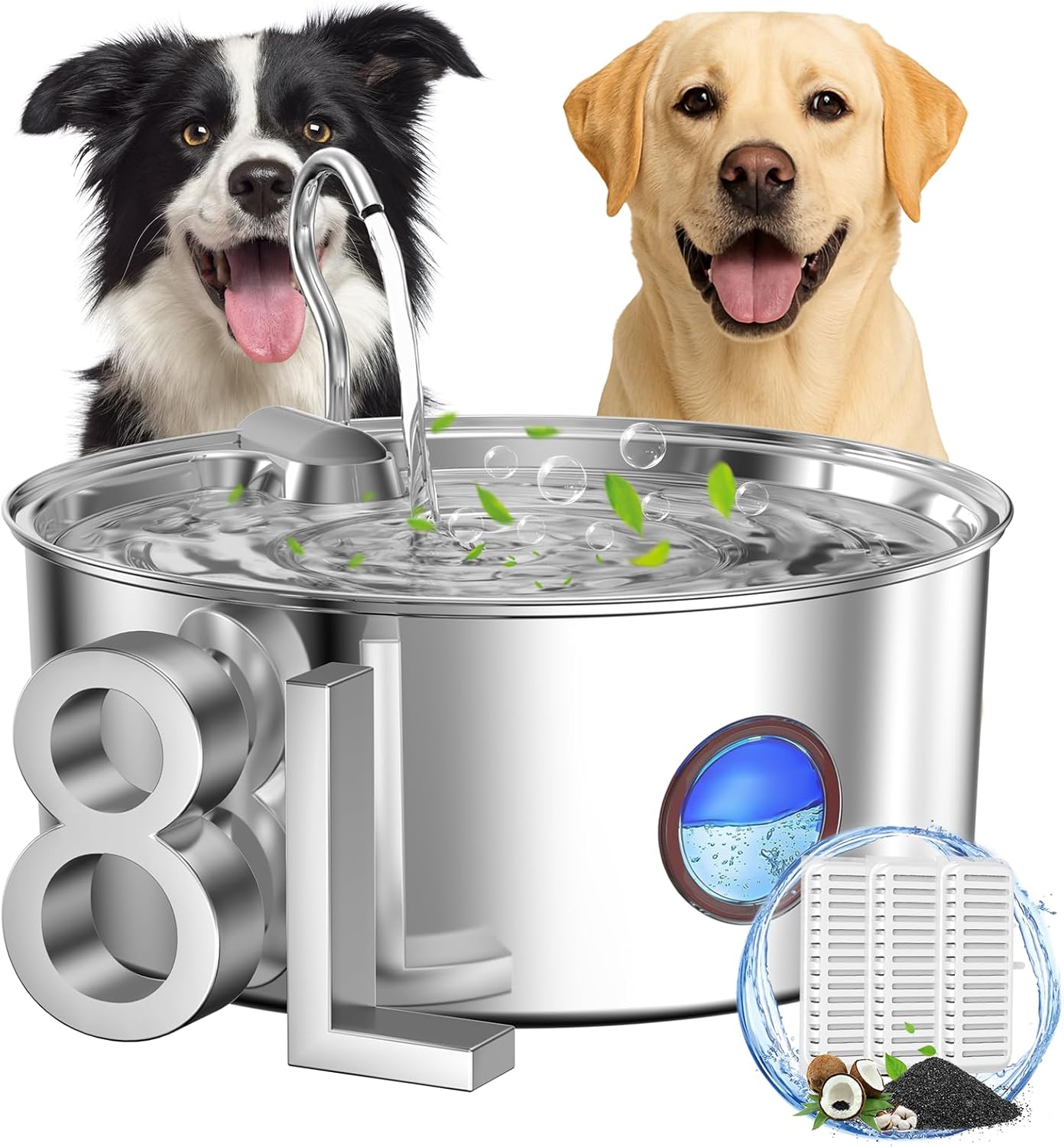 Fontaine à Eau pour Chiens - Capacité 8L - Filtration Efficace