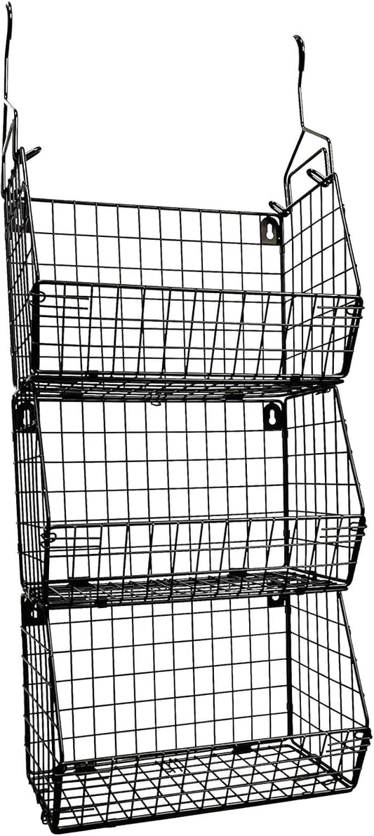 Paniers Métalliques Pliables - 3 Niveaux - Design Suspendu