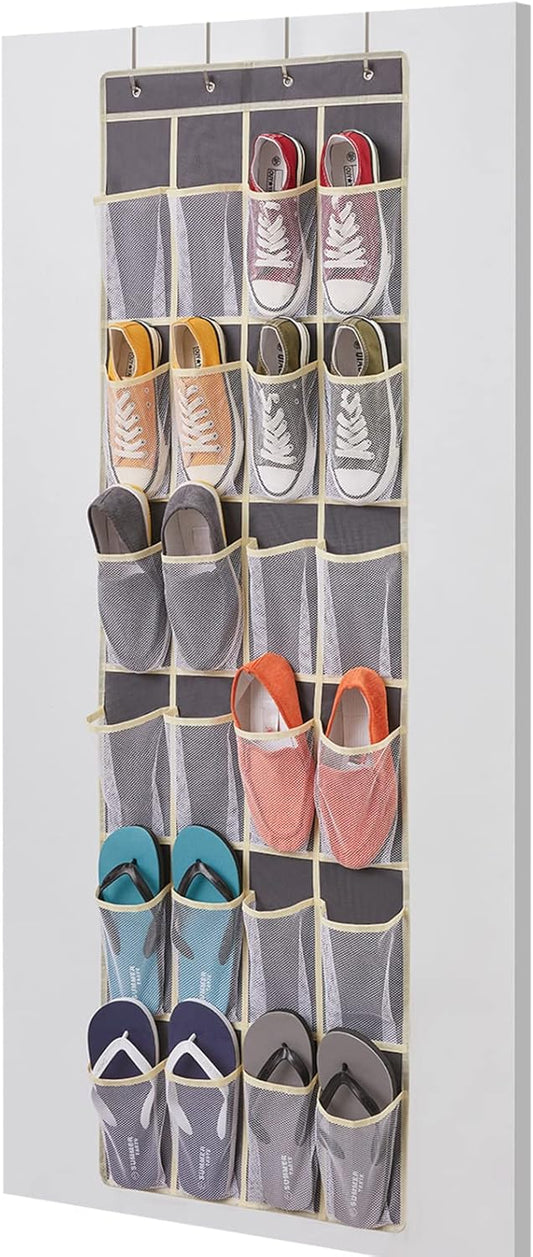 Organisateur de Chaussures Suspendu - 24 Compartiments - Conception en Maille