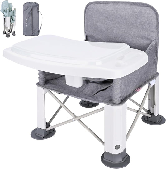 Chaise Haute Portable - Siège d'Appoint Pliable - Plateau Amovible