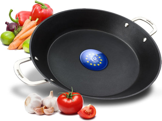 Poêle à Paella Induction - 38cm Diamètre - Revêtement Anti-adhésif