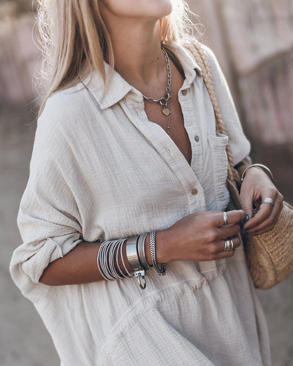 DALIA - ROBE CHEMISE CHIC EN MÉLANGE DE COTON
