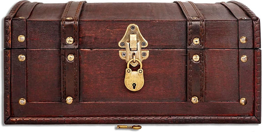 Coffre au Trésor - Design Vintage - Bois et Métal Durable