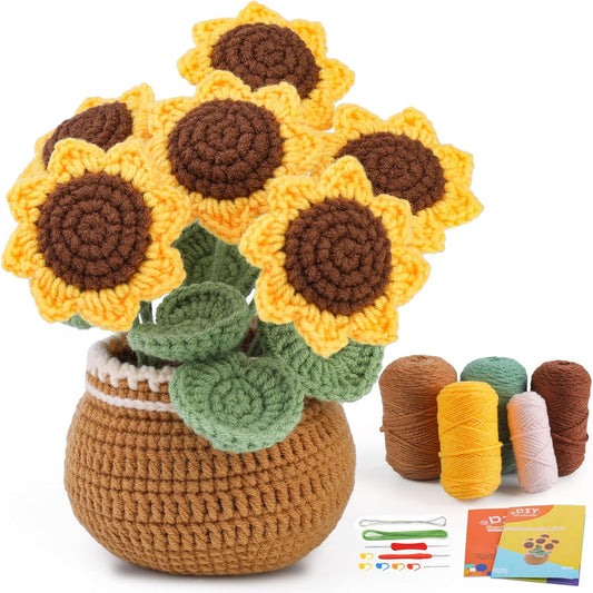 Kit de Crochet Débutant - Tournesol - Tutoriels Vidéo Inclus