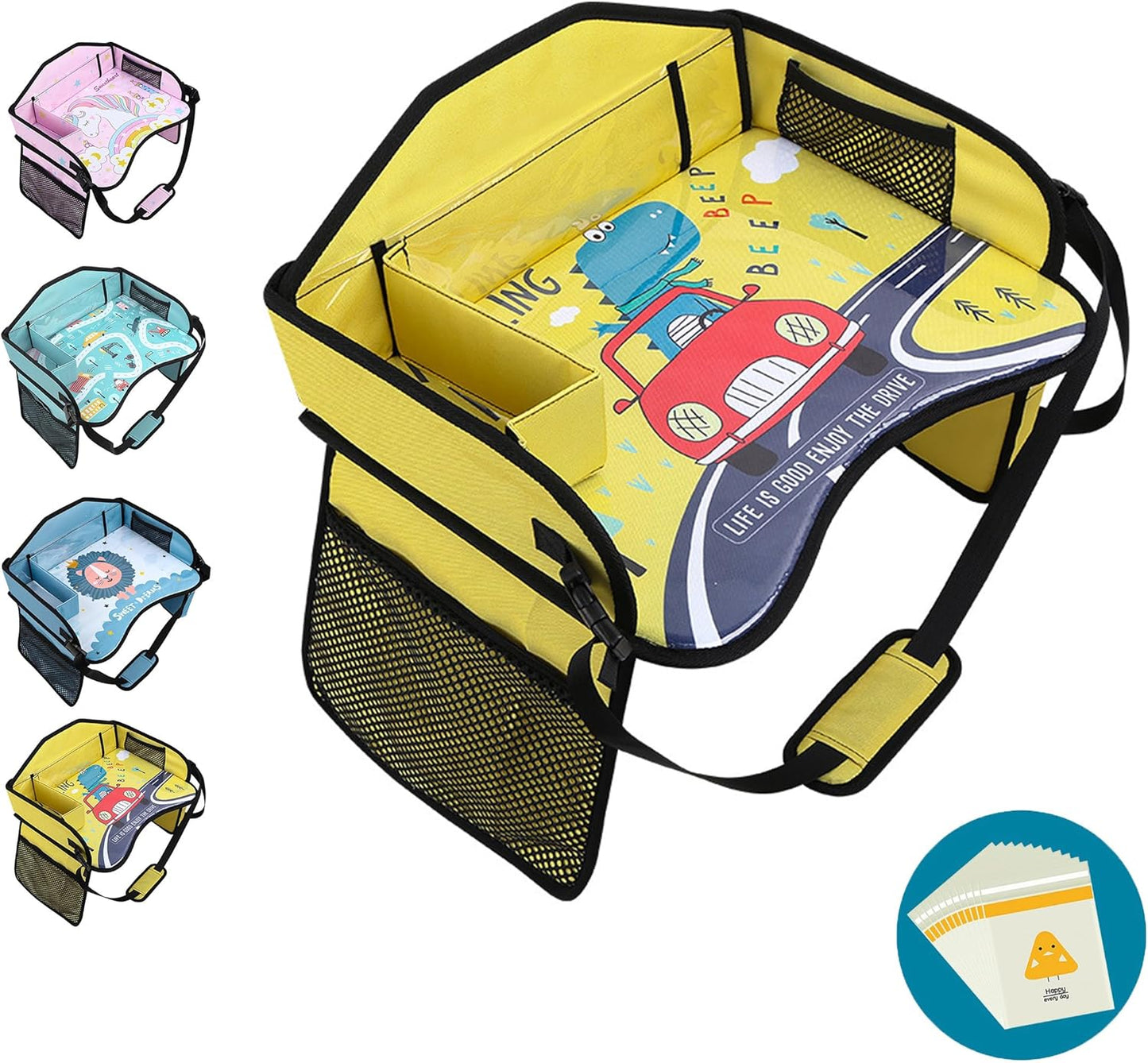 Plateau de Voyage pour Enfants - Design Dessin Animé - Portable et Pliable