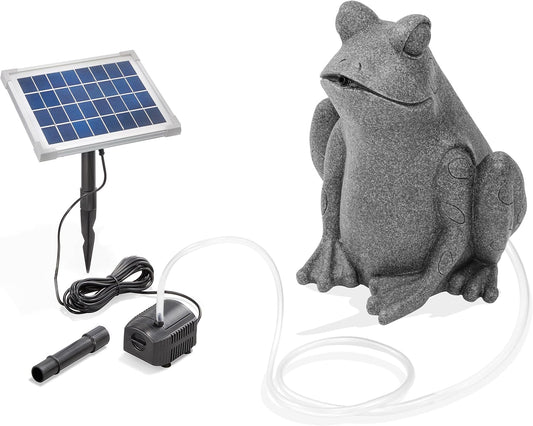 Fontaine Solaire de Jardin - Grenouille Assise - Pompe Submersible