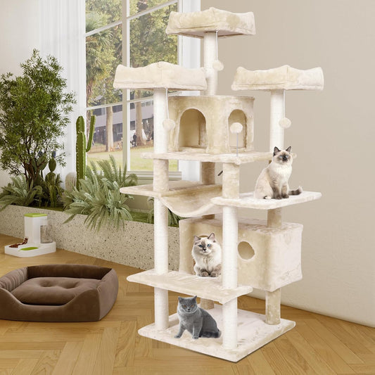 Arbre à Chat XXL - 3 Plates-formes d'Observation - Griffoirs en Sisal