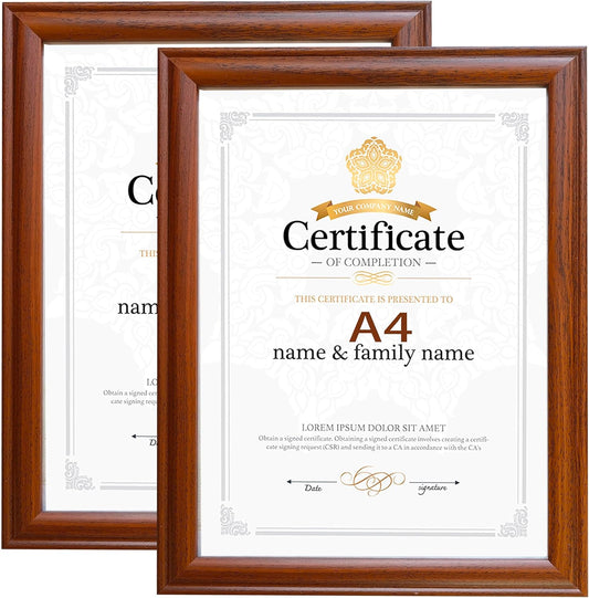 Cadres Photo A4 en Bois - Lot de 2 - Marron