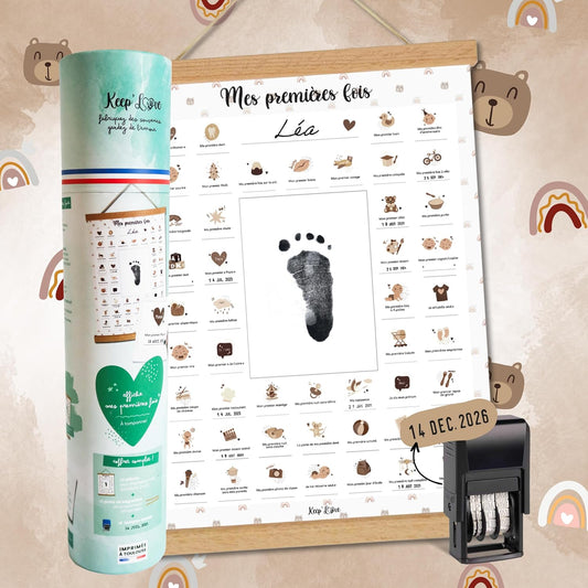 Affiche Bébé - Mes Premières Fois - Thème Ourson