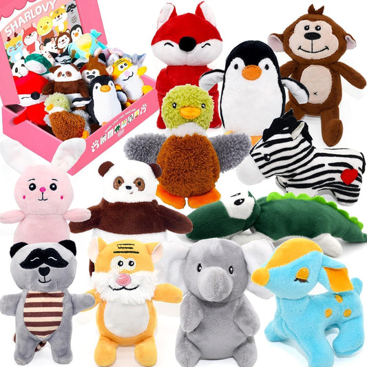 Jouet pour Chiens - Peluche Zoo Grinçante - Lot de 12 Animaux