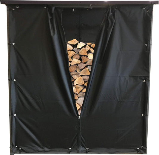 Protection Intempéries - PVC Noir - Pour Support Bois Chauffage XXL