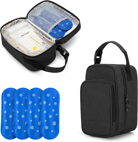 Sac Isotherme pour Lait Maternel - 4 Poches de Gel - Nylon Robuste