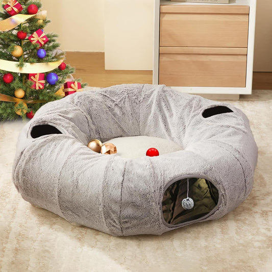 Tunnel pour Chat - Forme Donut - Coussin Lavable