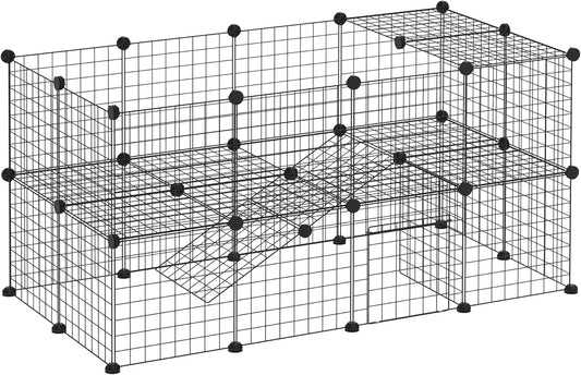 Enclos pour Petits Animaux - 2 Niveaux - Structure Métallique Durable