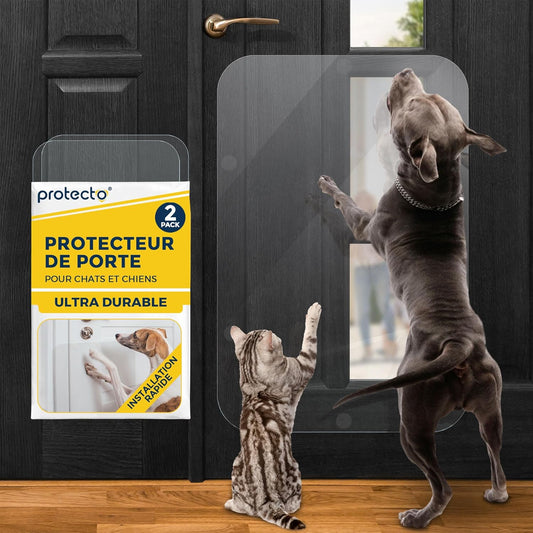 Protection de Porte Anti-Griffe - Installation Facile - Polycarbonate Résistant